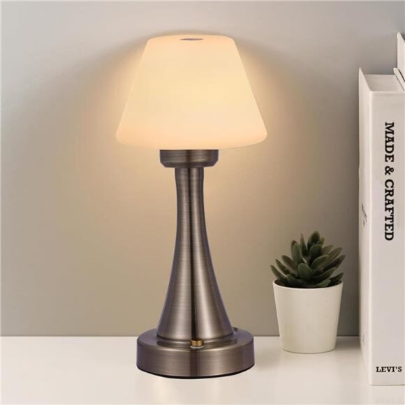 LED Cordless Table Lamp Rechargeable Dimmable Night Light Portable Outdoor Home - Picture 1 of 8